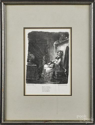 Eugene Delacroix engraving, 11'' x 7 1/2''.