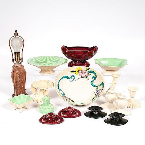 Cowan Pottery Tablewares and Lamp 