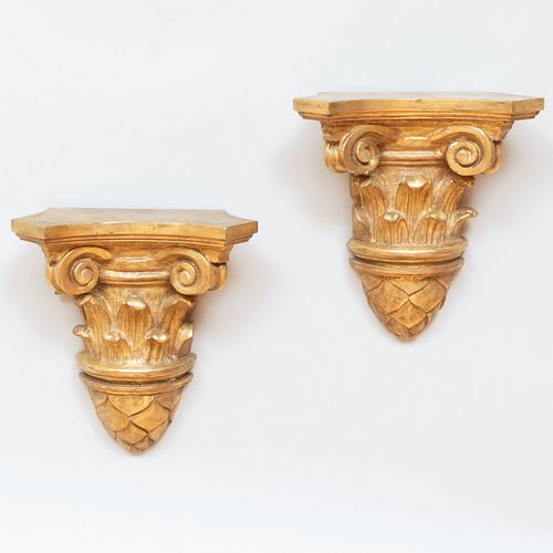 Pair of Continental Giltwood Brackets