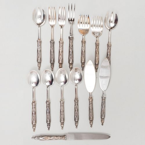 Set of Fourteen Christian Lacroix Silver Plate Servers