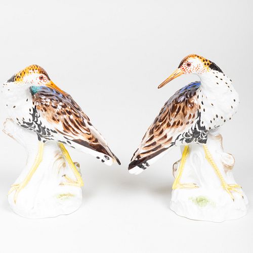 Pair of Meissen Porcelain Models of Water Birds