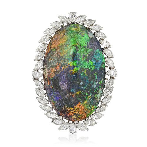 Opal and Diamond Pendant/Brooch