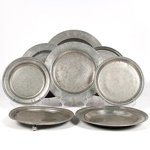 Pewter Chargers and Trays 