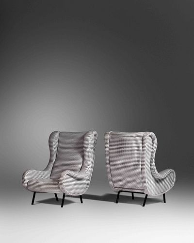 Marco Zanuso
(Italian, 1916-2001)
Pair of Senior Lounge Chairs, c. 1951, Arflex, Italy