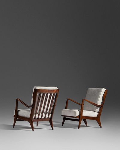 Gio Ponti
(Italian, 1891-1979)
Pair of Lounge Chairs, model 516, Cassina, Italy