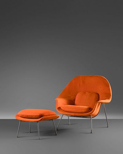 Eero Saarinen
(Finnish, 1910-1961)
Womb Chair and Ottoman, Knoll Associates, USA