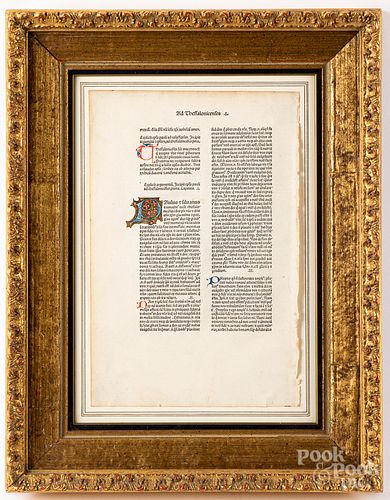 Italian illuminated manuscript page from a Bible