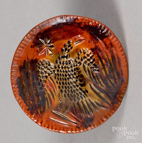 Redware butterprint, with eagle