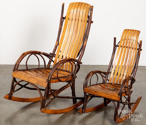 Two Adirondack rocking chairs