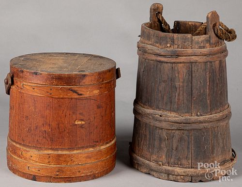 Staved bucket, together with a firkin