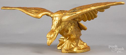 Cast iron eagle, with later gilt surface