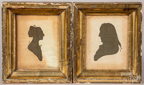Pair of Peales Museum hollowcut silhouettes