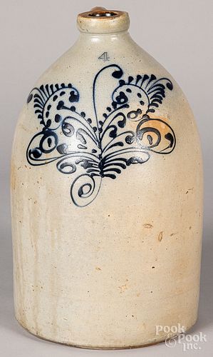 Four-gallon stoneware jug, 19th c.