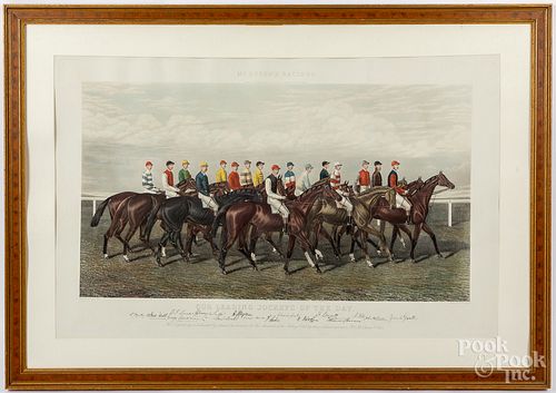 Horse racing lithograph