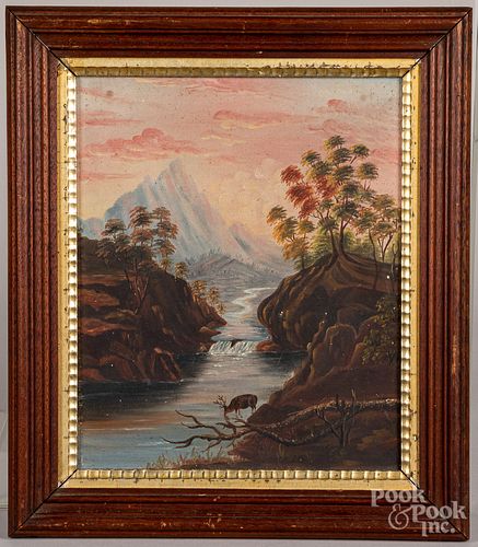 Oil on canvas Hudson River scene, 19th c.