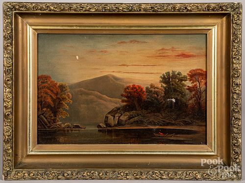 American oil on canvas landscape, 19th c.