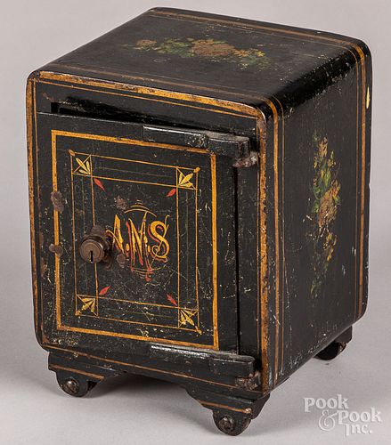 Small painted iron safe, late 19th c.