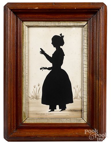 Watercolor and cutwork silhouette, 19th c.
