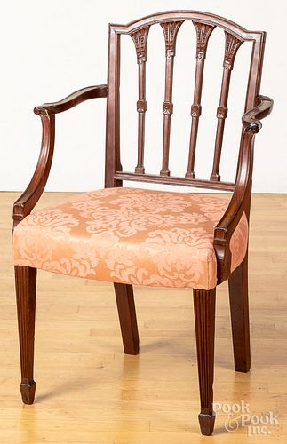 Philadelphia Federal carved mahogany armchair