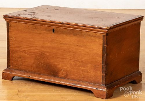 Miniature pine blanket chest, early 19th c.