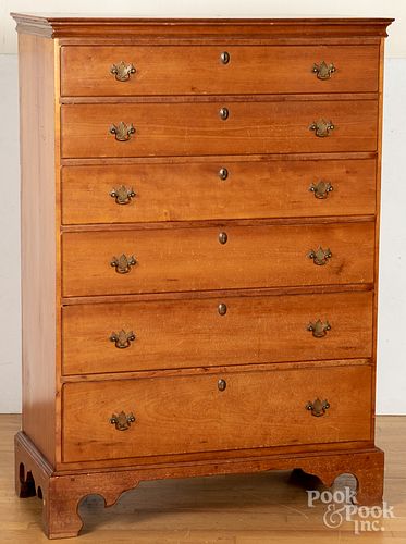 New England Chippendale maple tall chest, ca. 177