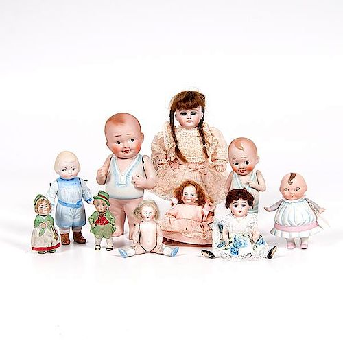 Miniature All-Bisque Dolls Featuring German Kestner-style Doll 