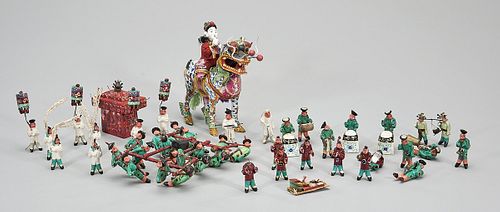Group of Antique Chinese Funerary Procession Figurines