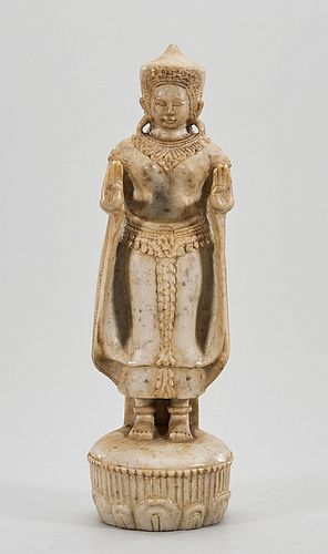 Southeast Asian Stone Standing Buddhist Figure
