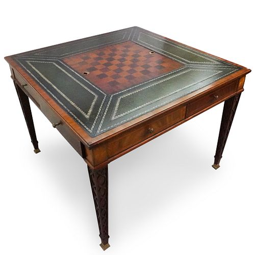 Maitland Smith Carved Wooden Game Table