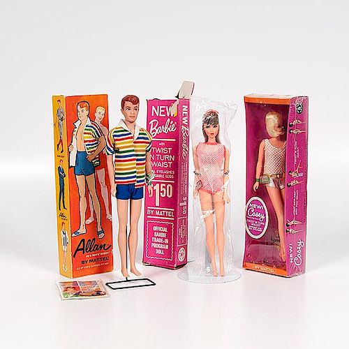 Mattel Twist 'N Turn Trade-In Barbie, Allan, and Casey with Boxes 