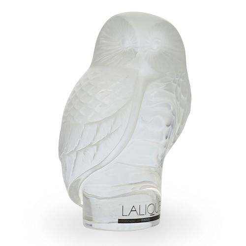 Lalique Crystal Owl Figurine