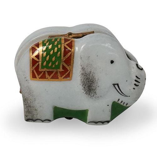 Limoges Porcelain Elephant Pill Box