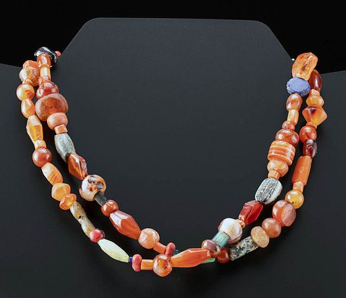 Roman Carnelian & Glass Beaded Necklace