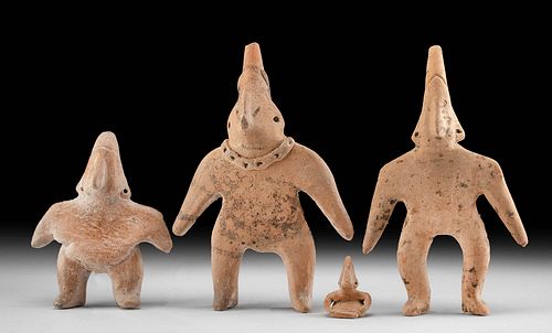 Lot of 4 Colima Pottery Gingerbread Figures
