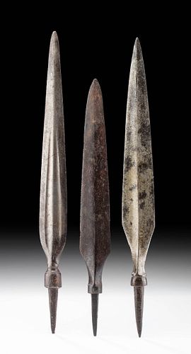 Three 18th C. Bornean Iron Spear Heads
