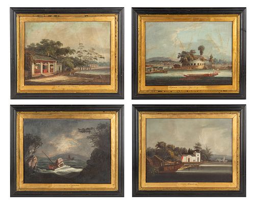 A GROUP OF FOUR CHINA TRADE PAINTINGS, CIRCA 1830