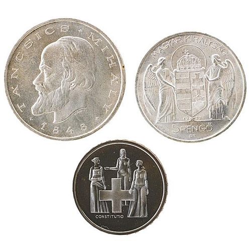 COINS OF SWITZERLAND AND HUNGARY