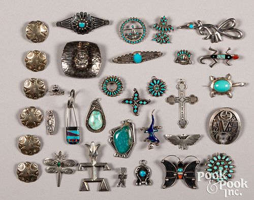 Large group of Native American Indian jewelry