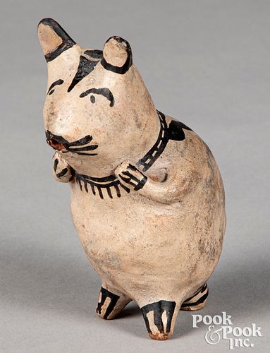 Cochiti Pueblo Indian pottery cat effigy figure