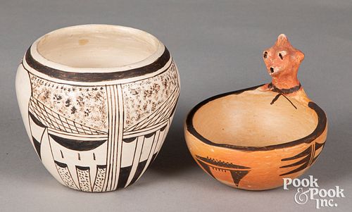 Two Hopi Indian Pueblo pottery pieces