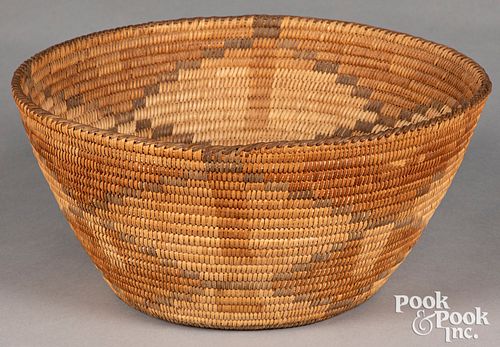 Pima Indian large polychromed basket