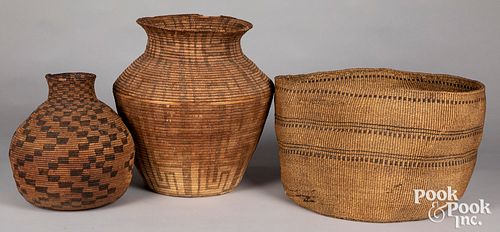Three western Indian baskets