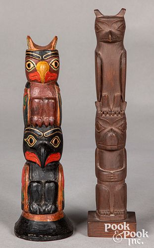 Carved Northwest Coast Indian totem