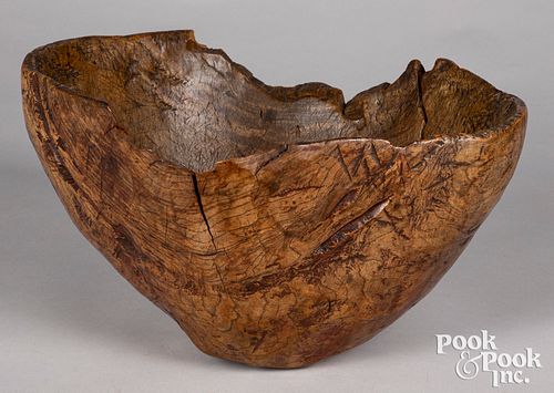 A large early Native American Indian burl bowl