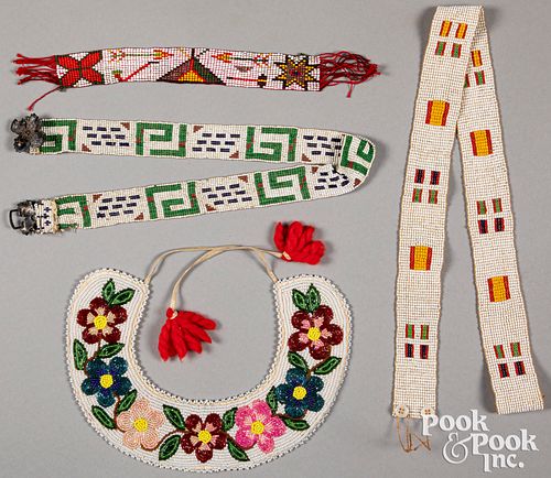 Native American Indian beaded items, 20th c.