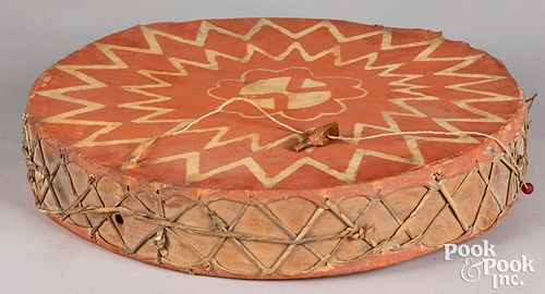 Tarahumara Indian painted hide drum