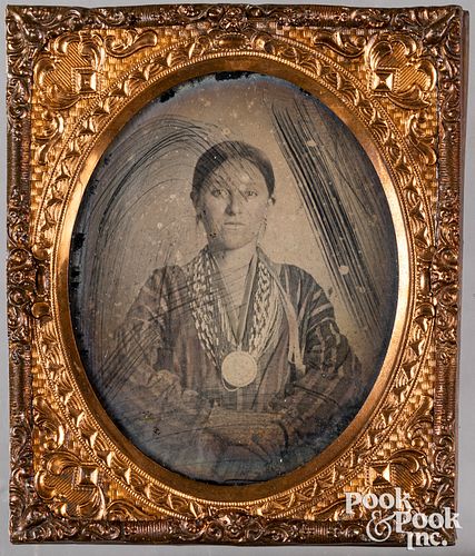 Ambrotype photograph of a Native American woman