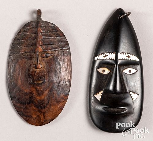 Papua New Guinea miniature carved mask pendant