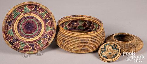 Two Southwestern Native American lidded baskets