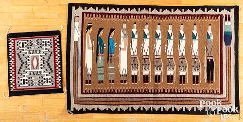 Navajo Yei weaving, etc.